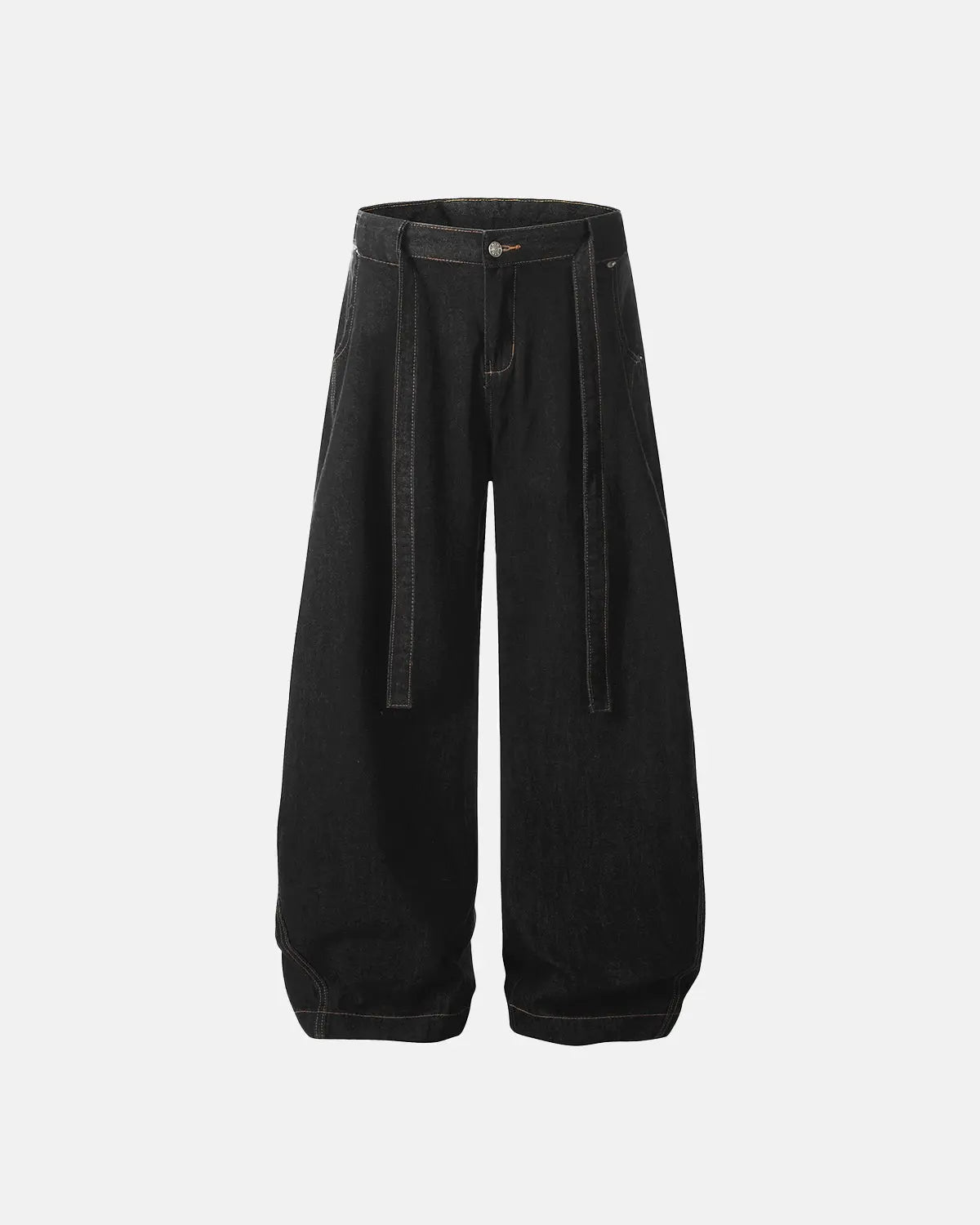 Contrast Stitch Raw Baggy Jeans | Inflation Streetwear
