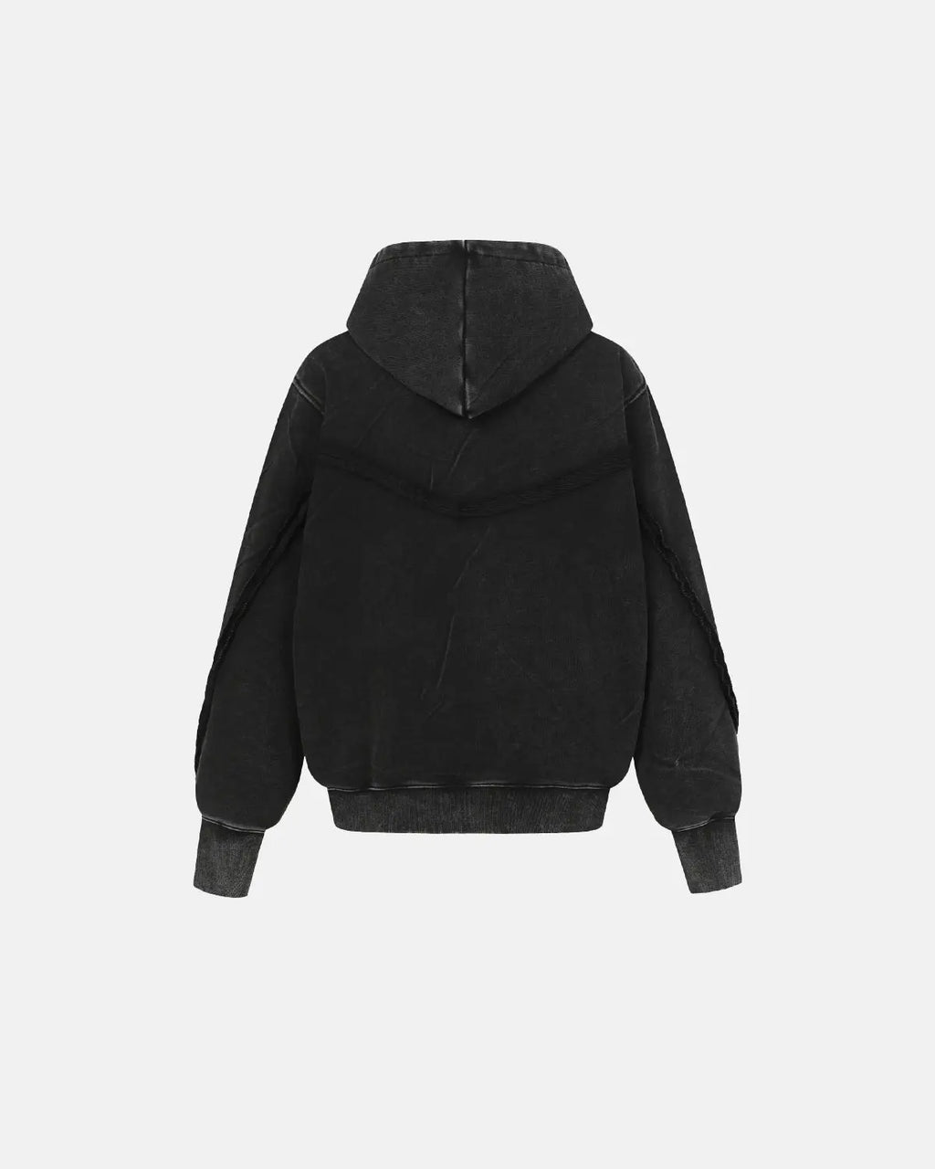 Washed Boxy Asymmetric Zip Up Hoodie | Inflation Streetwear