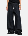 Buttons Up Raw Baggy Jeans | Inflation Streetwear