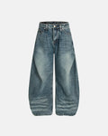 Whisker Acid Washed Barrel Jeans| Inflation Streetwear