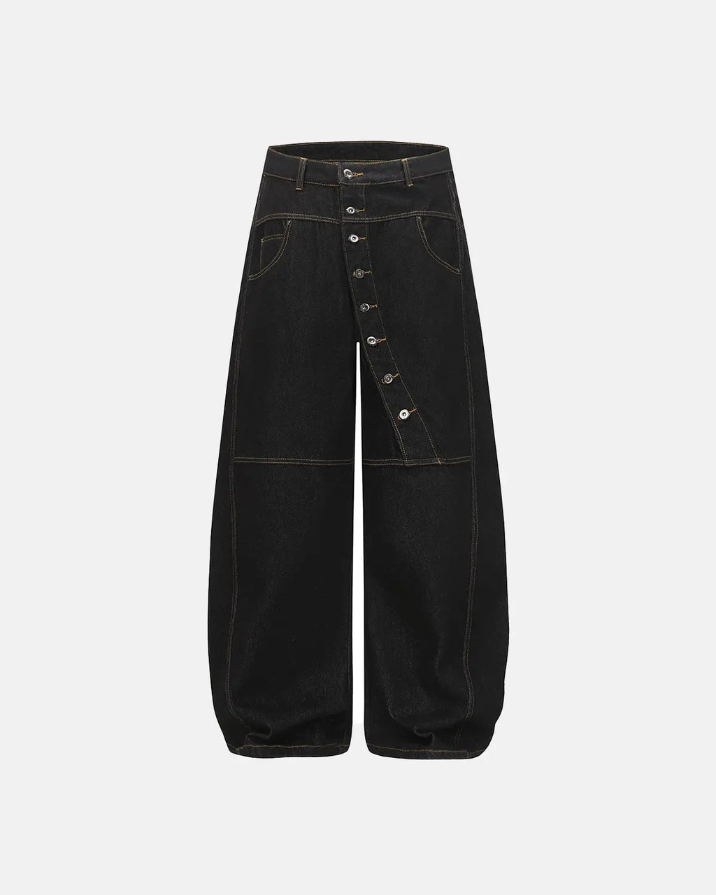Buttons Up Raw Baggy Jeans | Inflation Streetwear