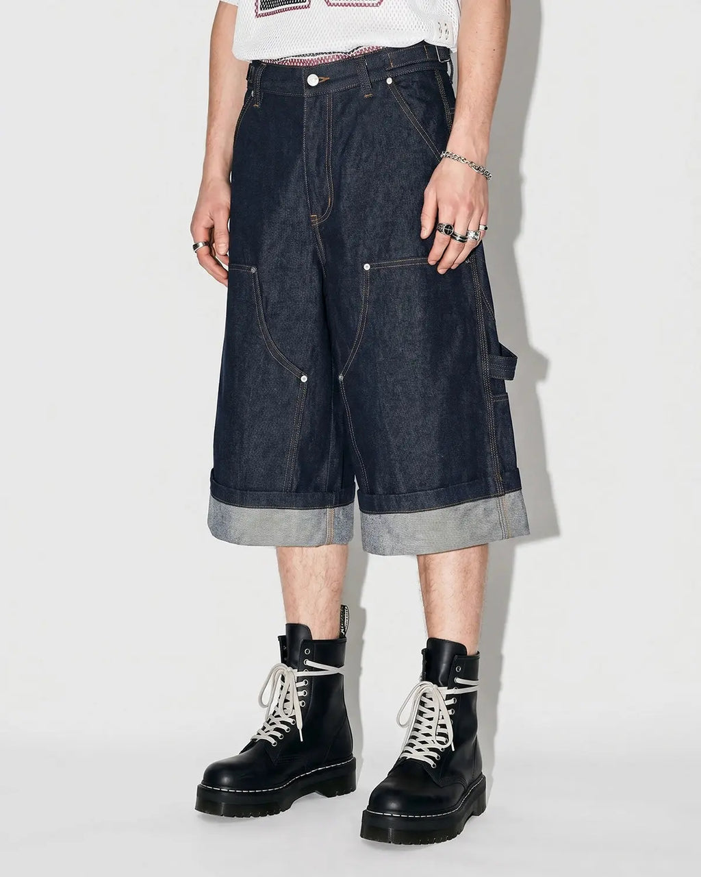 Raw Denim Carpenter Long Jorts | Inflation Streetwear