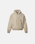 Faux Fur Lined Washed Hooded Jacket | Inflation Streetwear