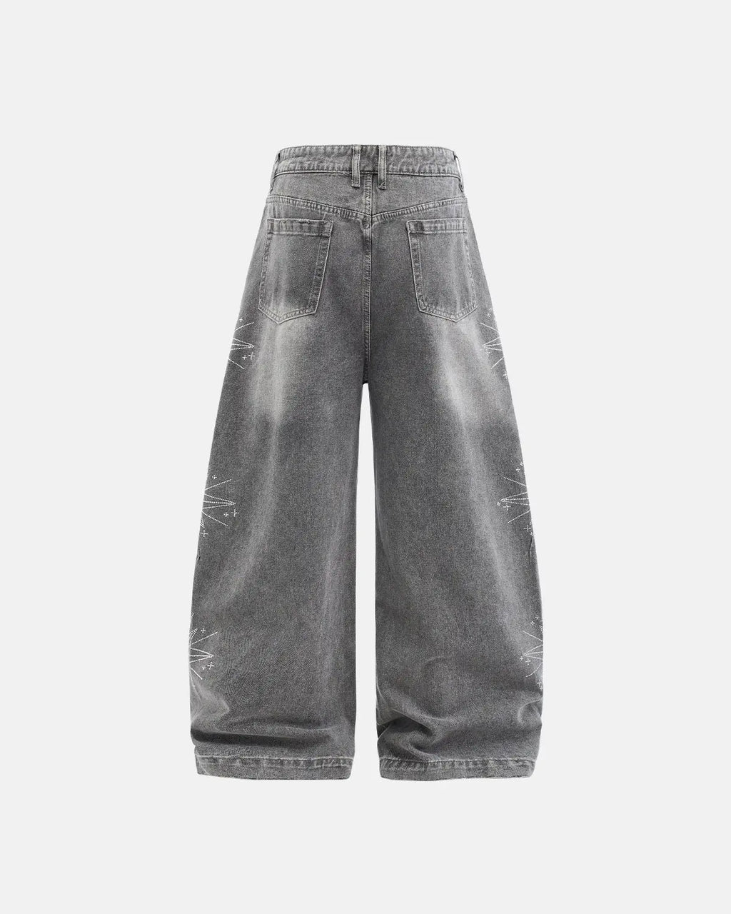Star Graphic Rhinestone Barrel Baggy Jeans | Inflation Streetewear