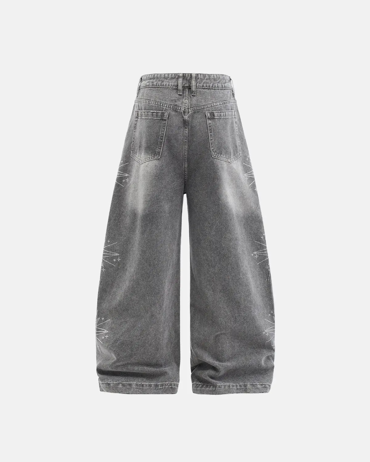 Star Graphic Rhinestone Barrel Baggy Jeans | Inflation Streetewear