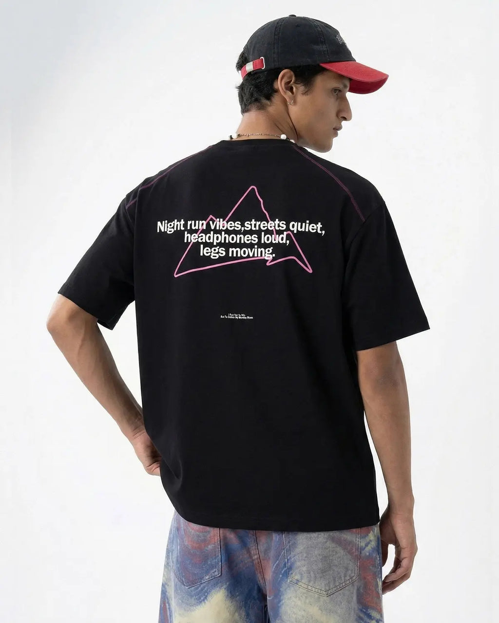 Glow-in-the-Dark Stitching Oversized T-Shirt | Inflation Streetwear