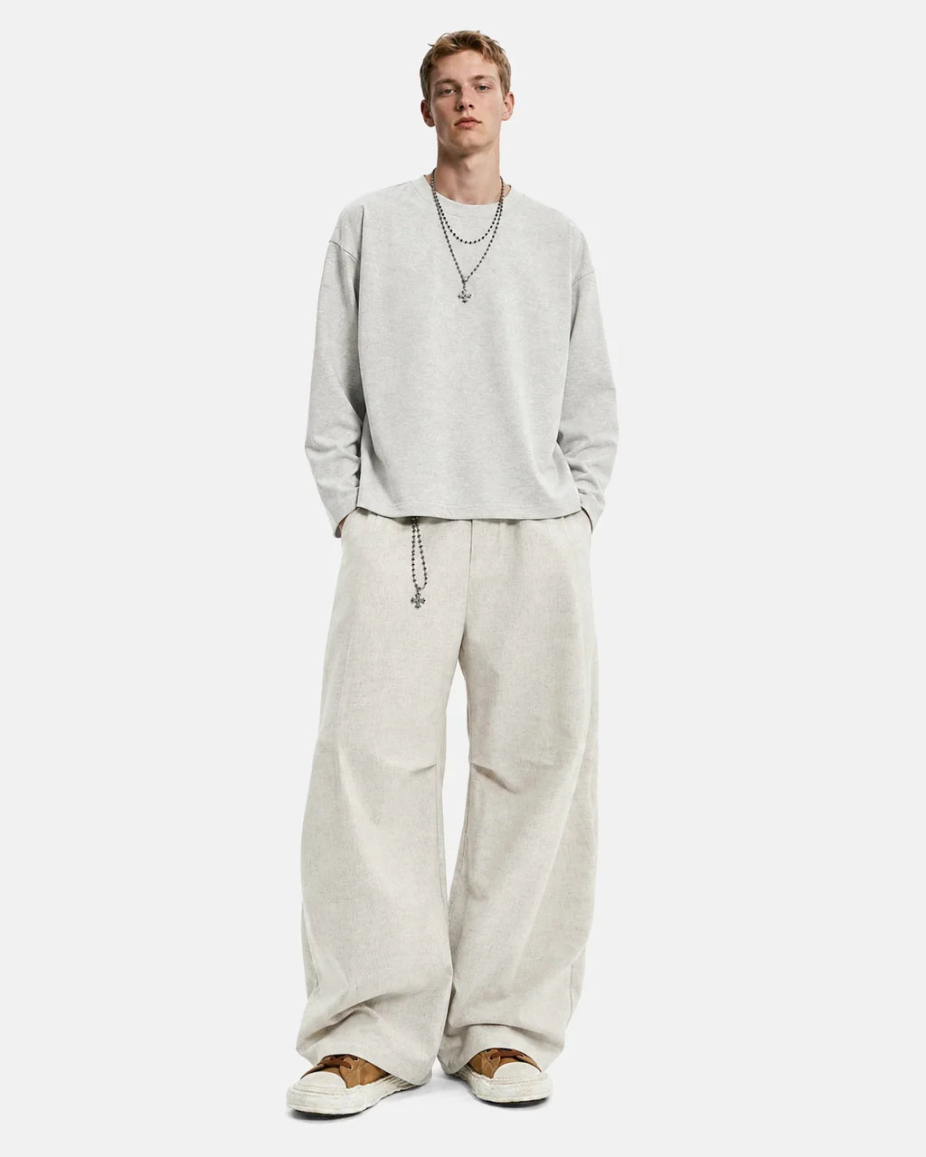 Cotton Linen Wide-leg Pants | Inflation Streetwear