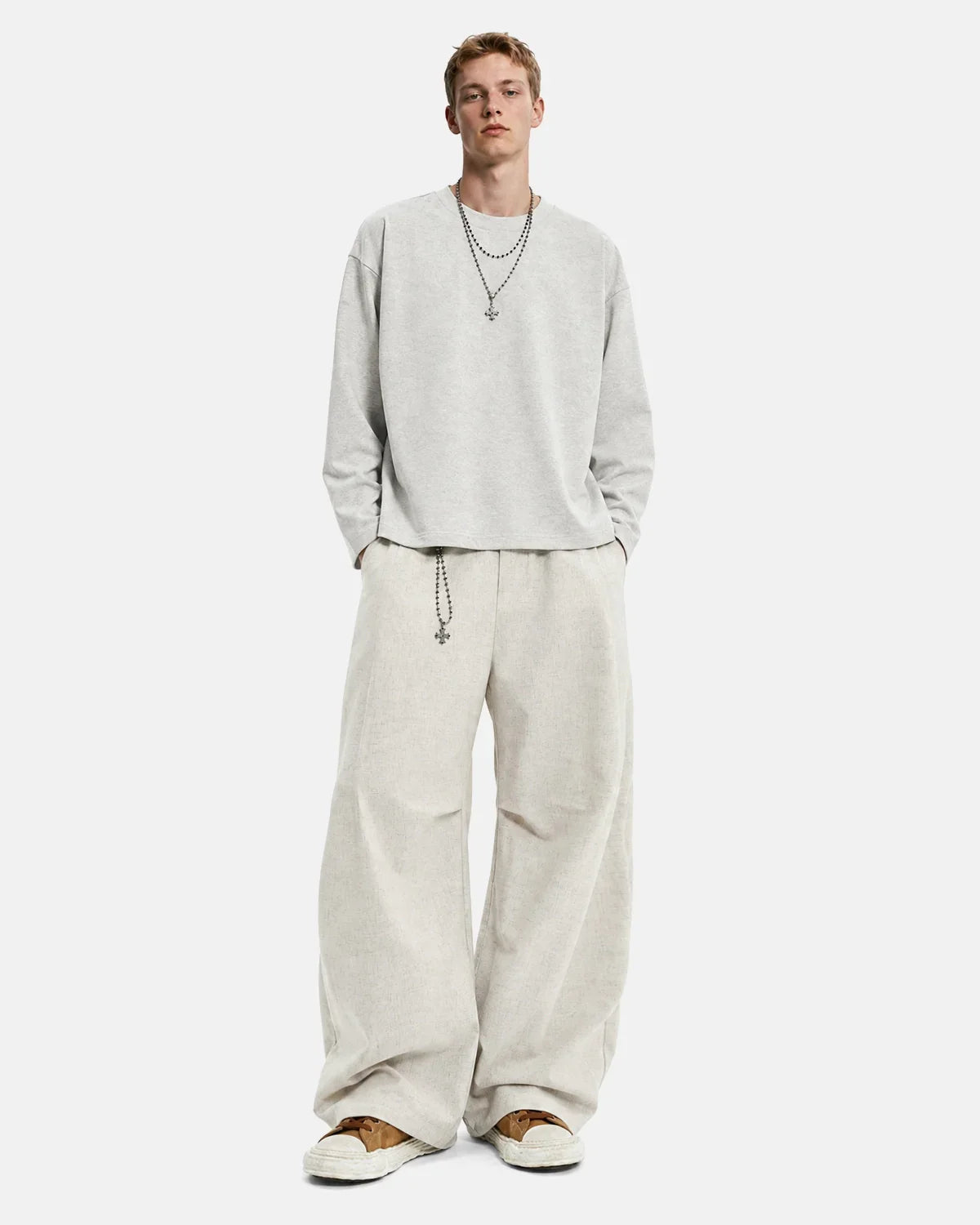 Cotton Linen Wide-leg Pants | Inflation Streetwear