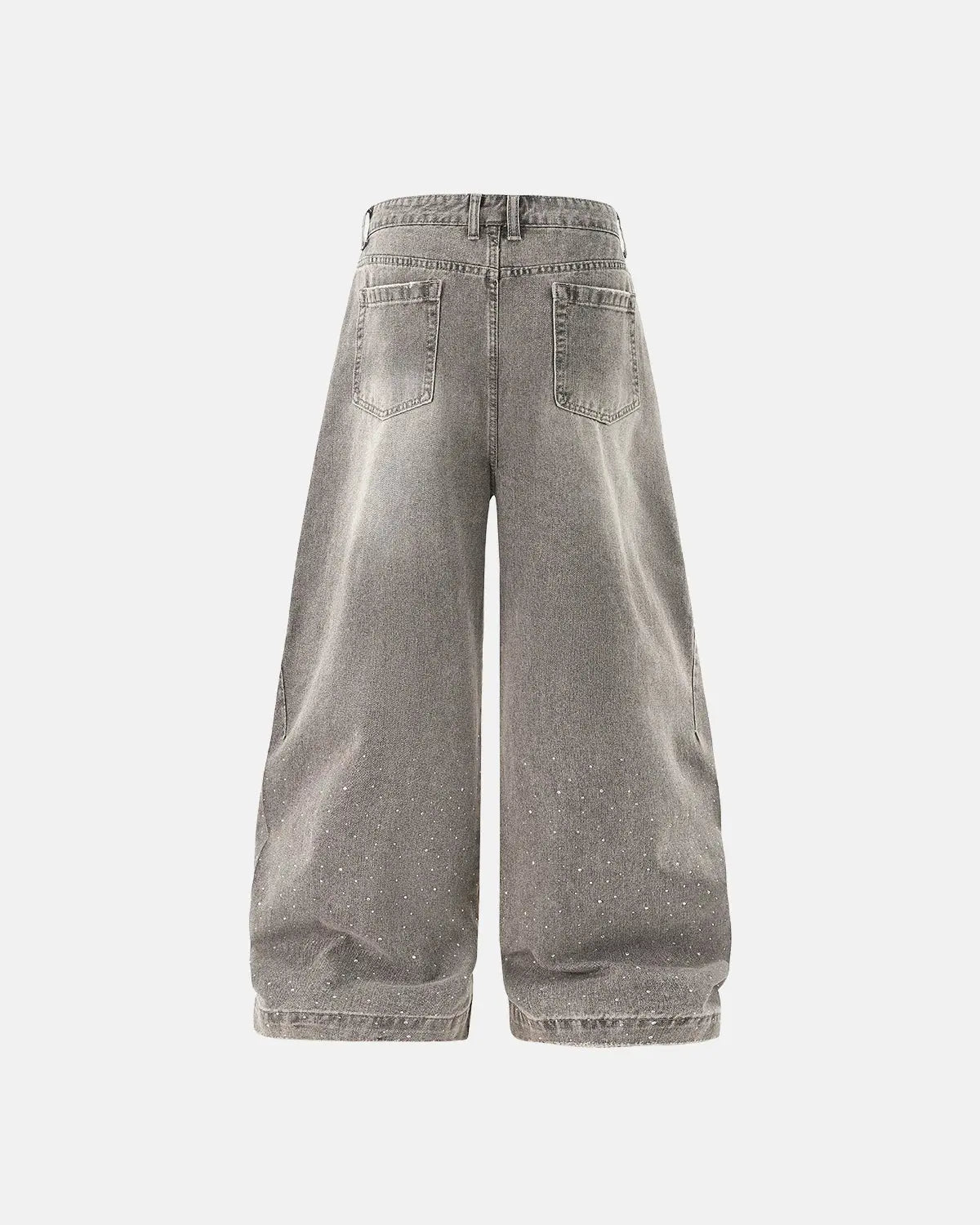 Rhinestone Washed Barrel Jeans| Inflation Streetwear