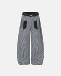 Striped Patch Pocket Baggy Jeans | Inflation Streetwear