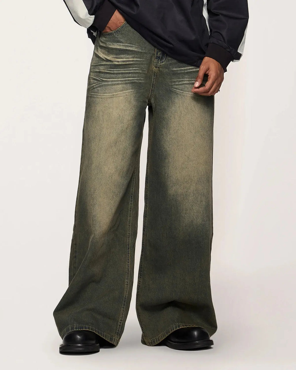 INFLATION Streetwear Washed Loose-fit Denim Pants