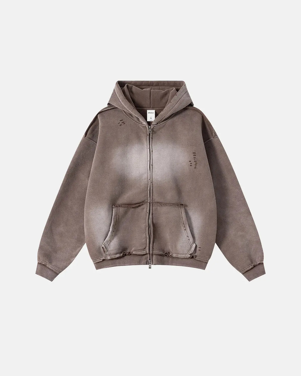 Monkey Wash Ripped Zip Up Hoodies | Inflation Streetwear