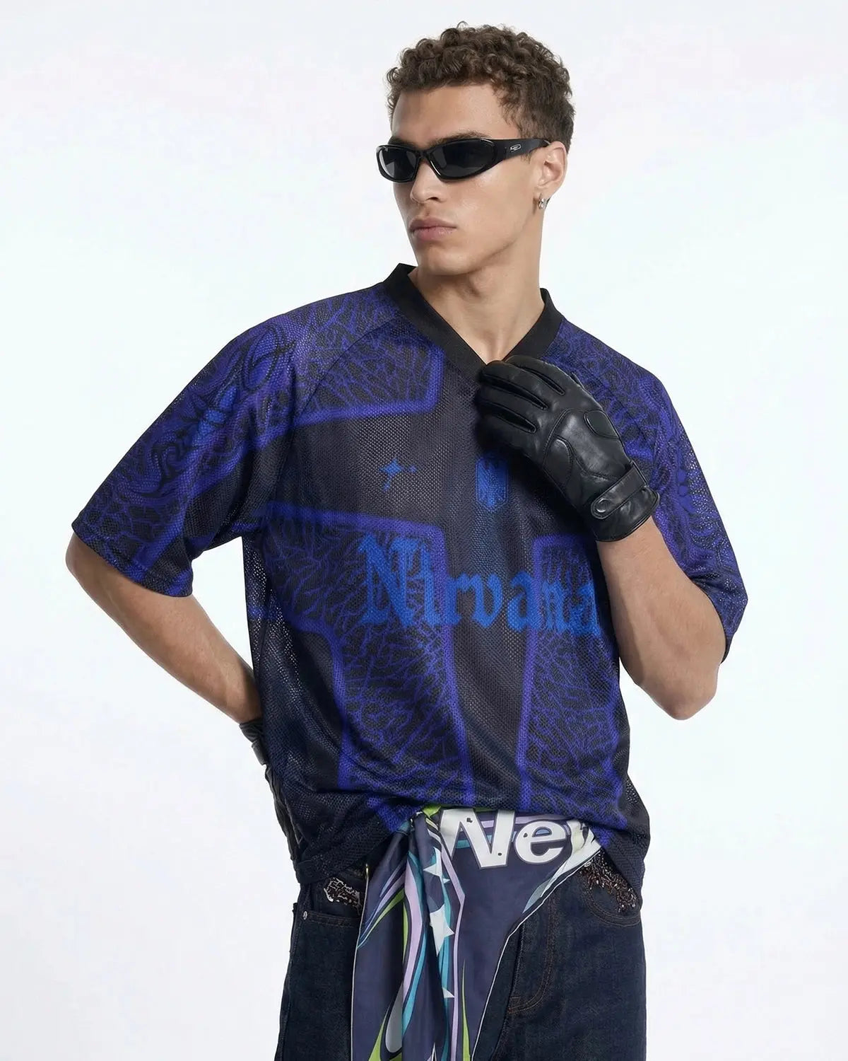 Tribal Pattern Mesh Jersey | Inflation Streetwear