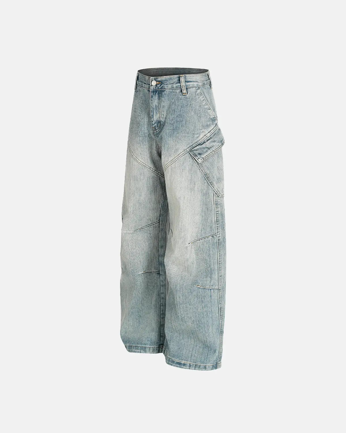 Stitching Bamboo Weave Baggy Jeans | Inflation Streetwear