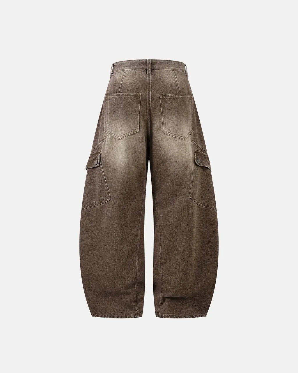 Brown Acid Wash Barrel Jeans | Inflation Streetwear