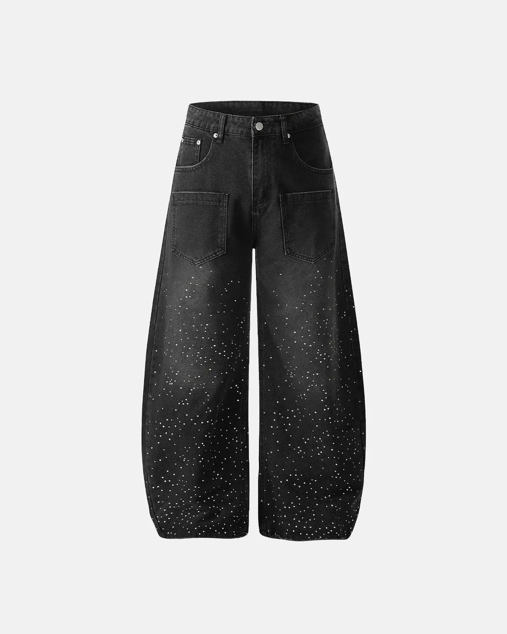 Acid Wash Rhinestone Baggy Jeans | Inflation Streetwear