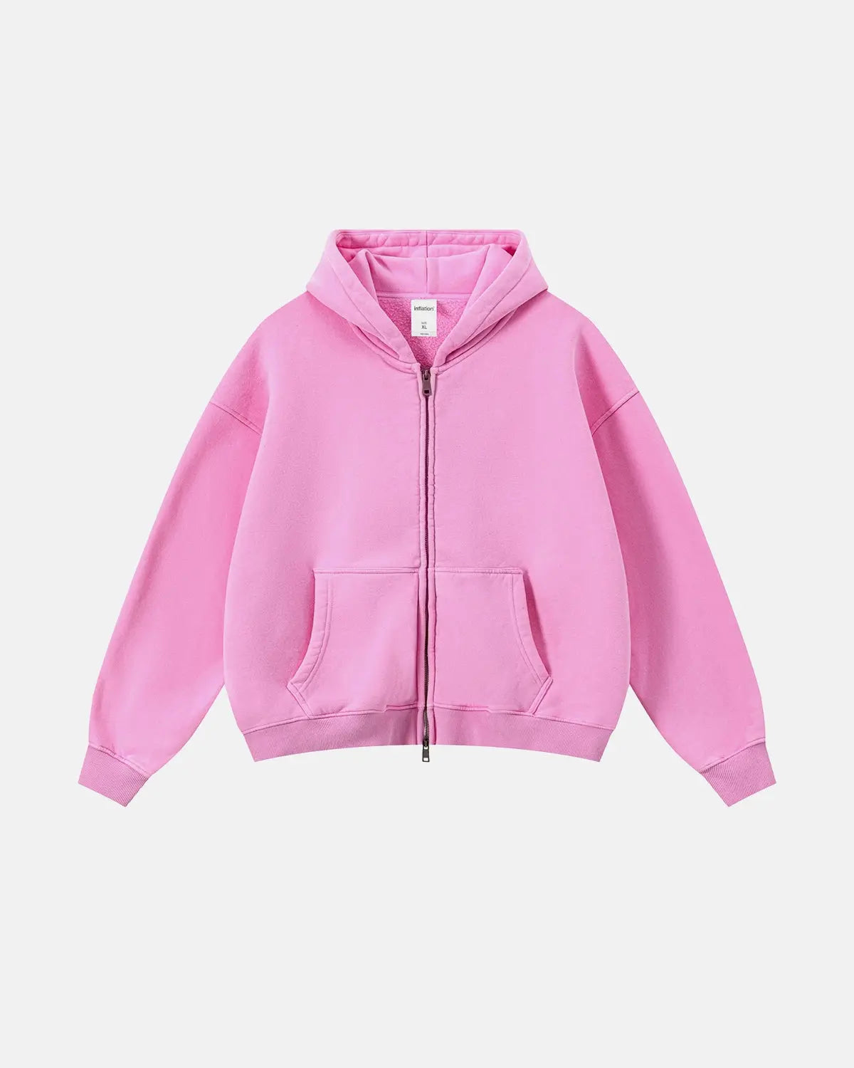 Vintage Washed Fleece Boxy Zip Hoodie | Inflation Streetwear