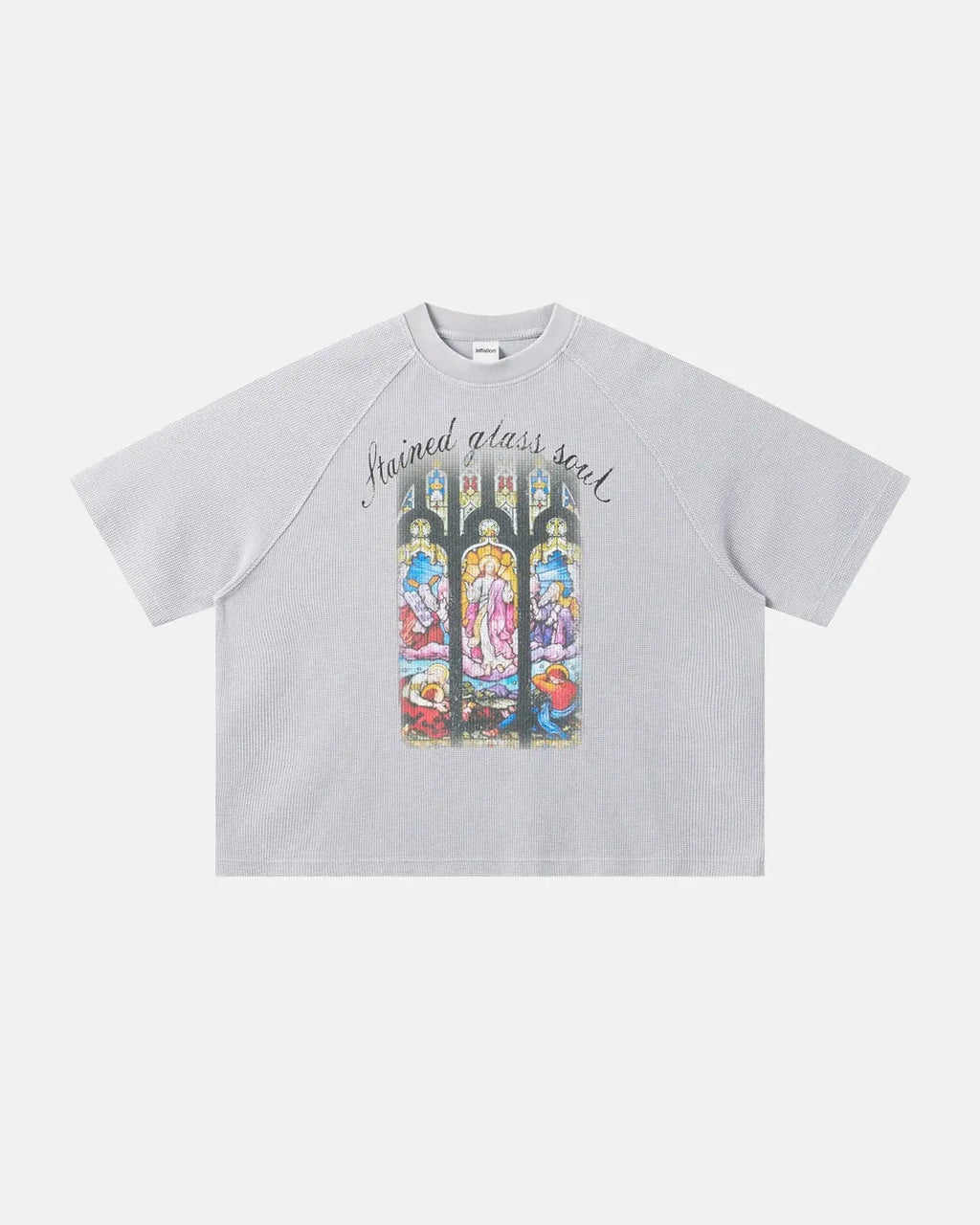 Washed Graphic Boxy Waffle T-Shirt | Inflation Streetwear