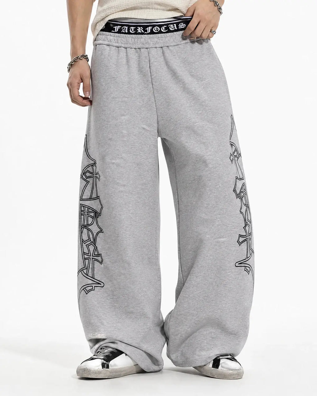 Gothic Layered Baggy Sweatpants | Inflation Streetwear