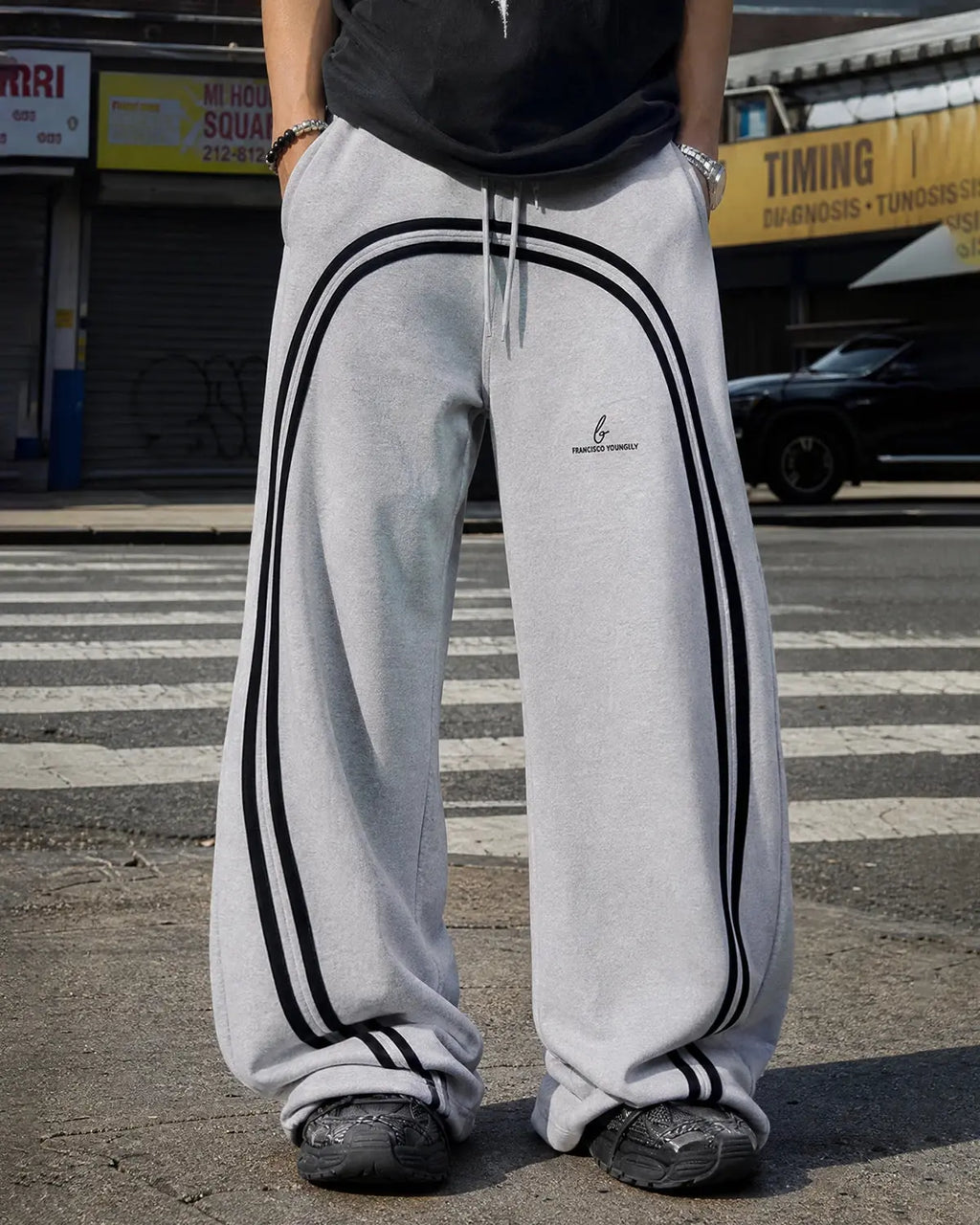Washed Ribbon Wide Leg Sweatpants | Inflation Streetwear