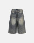 Cinch Back Buckle Acid Washed Jorts | Inflation Streetwear