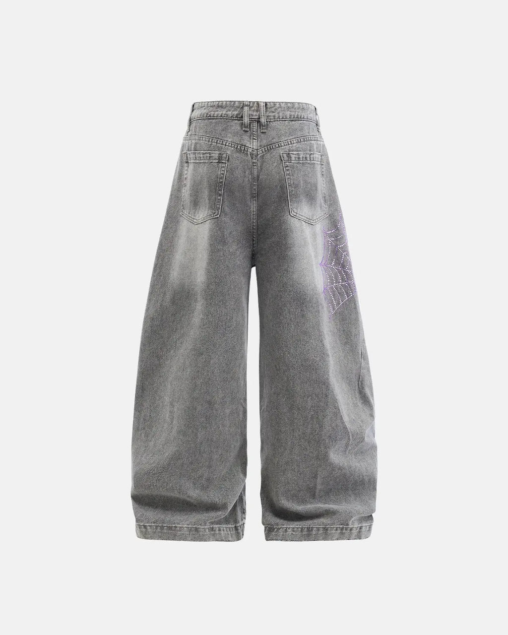 Spider Graphic Rhinestone Barrel Jeans | Inflation Streetewear