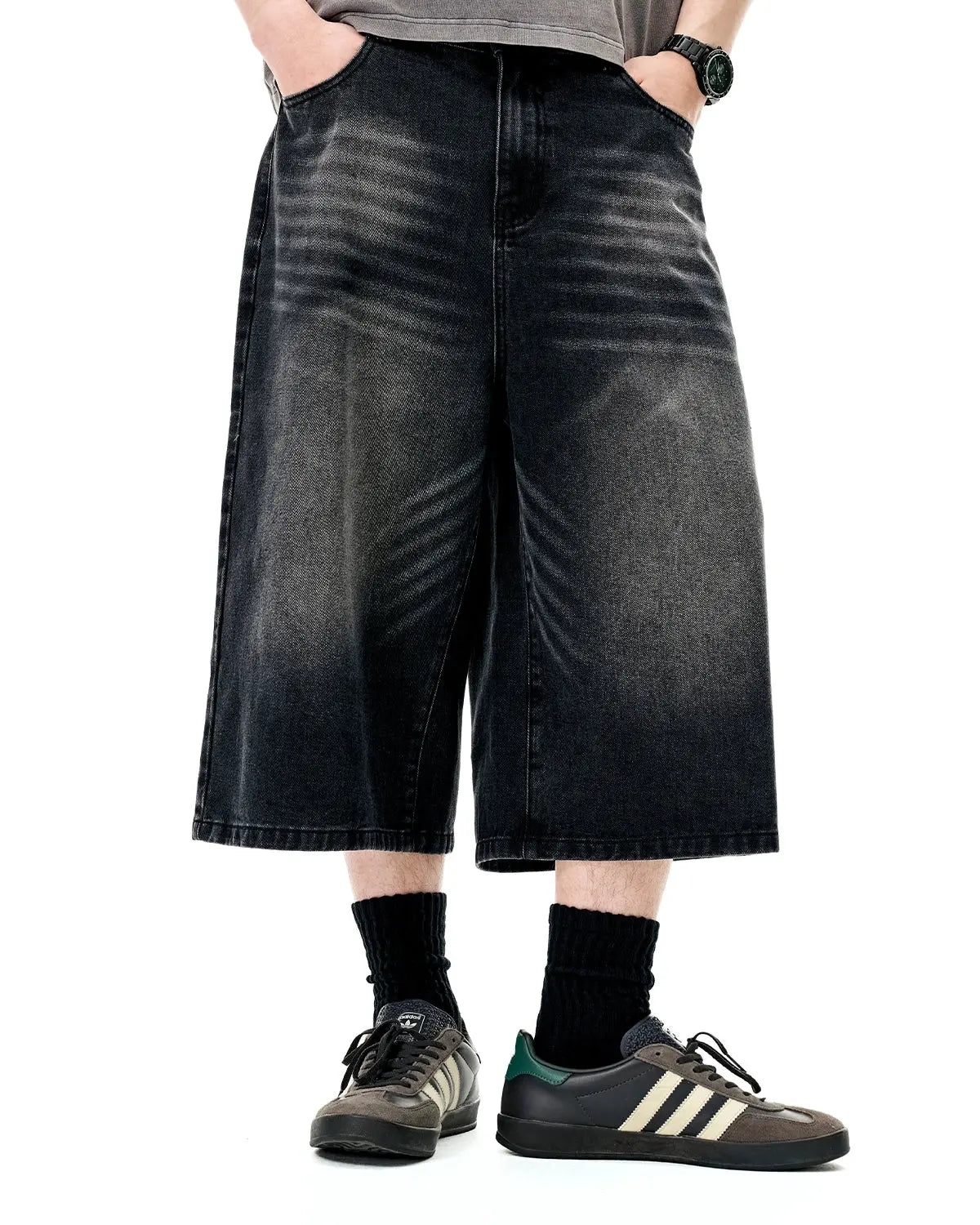 Washed Baggy Longline Jorts | Inflation Streetwear