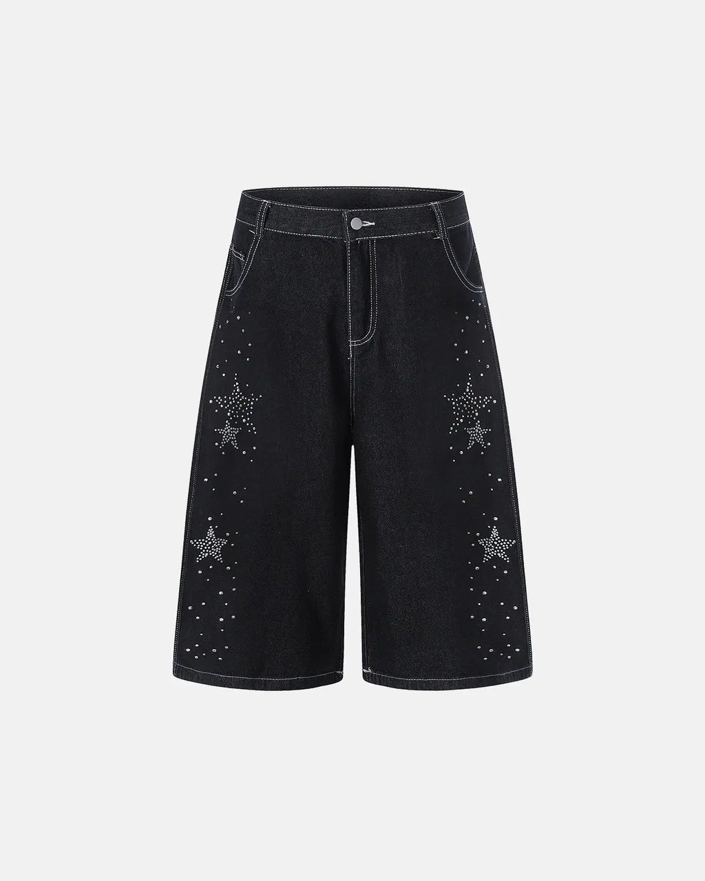 Star Rhinestone Denim Shorts | Inflation Streetwear