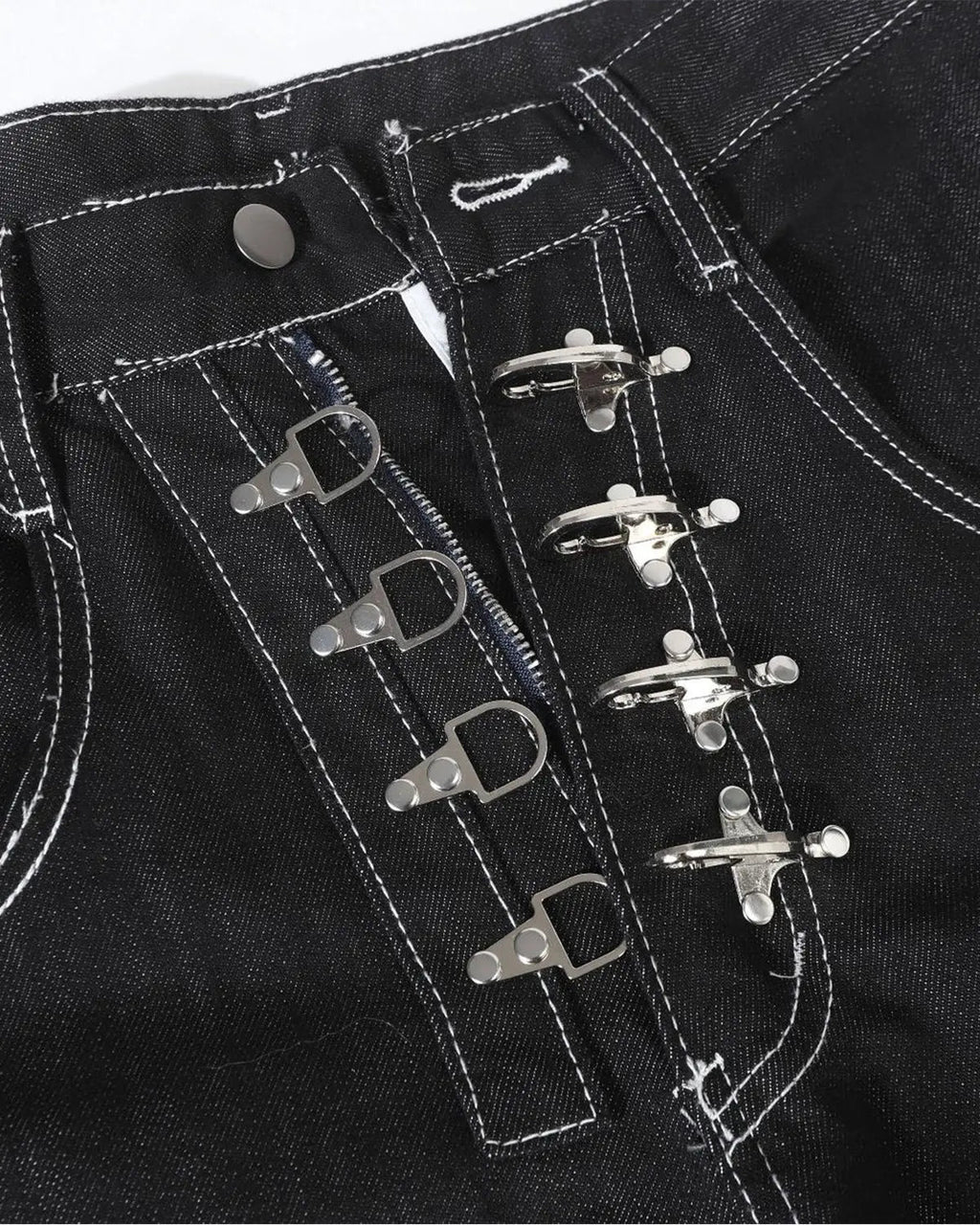 Raw Metal Clasp Baggy Jeans | Inflation Streetwear