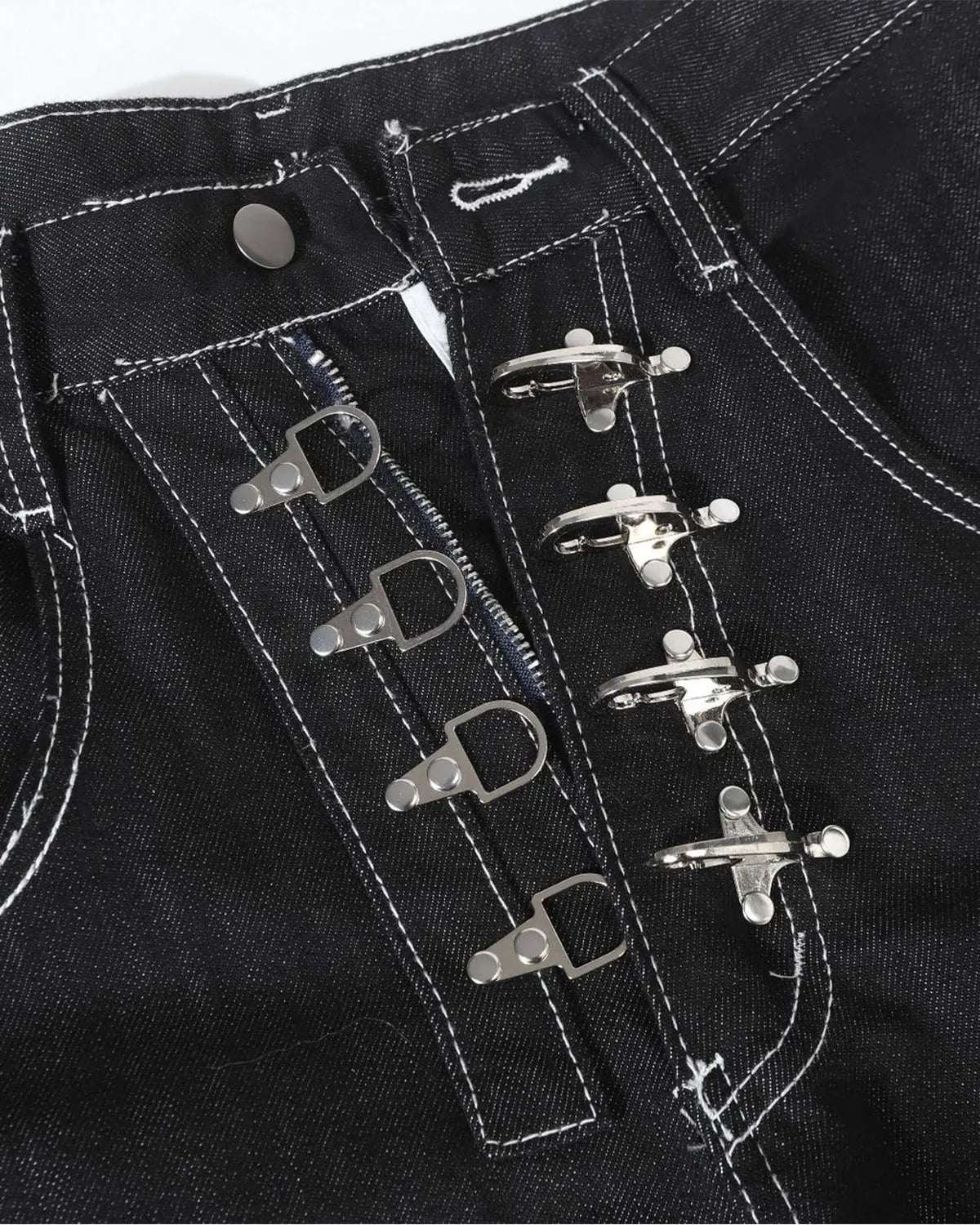 Raw Metal Clasp Baggy Jeans | Inflation Streetwear