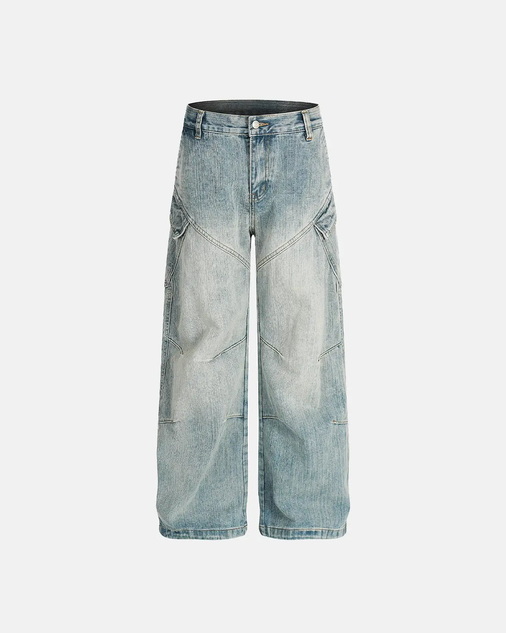 Stitching Bamboo Weave Baggy Jeans | Inflation Streetwear