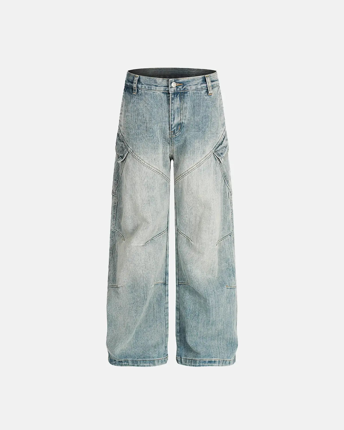 Stitching Bamboo Weave Baggy Jeans | Inflation Streetwear