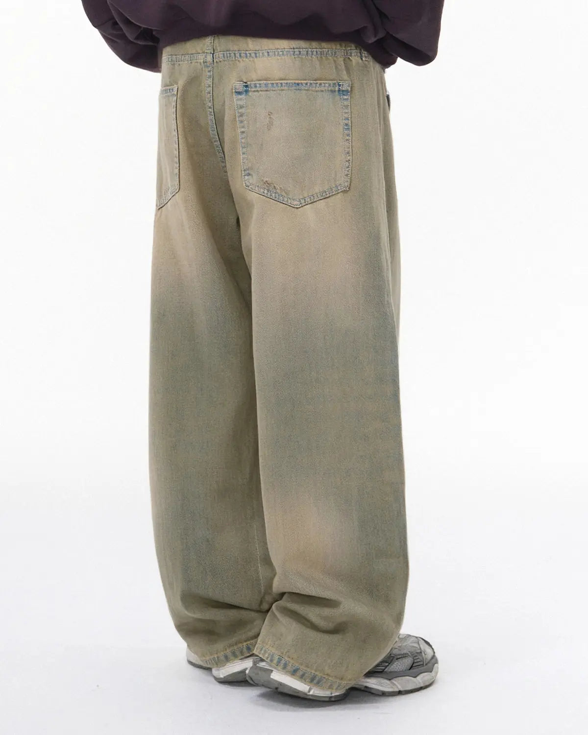 Beaded Studded Washed Baggy Jeans | INFLATION Streetwear