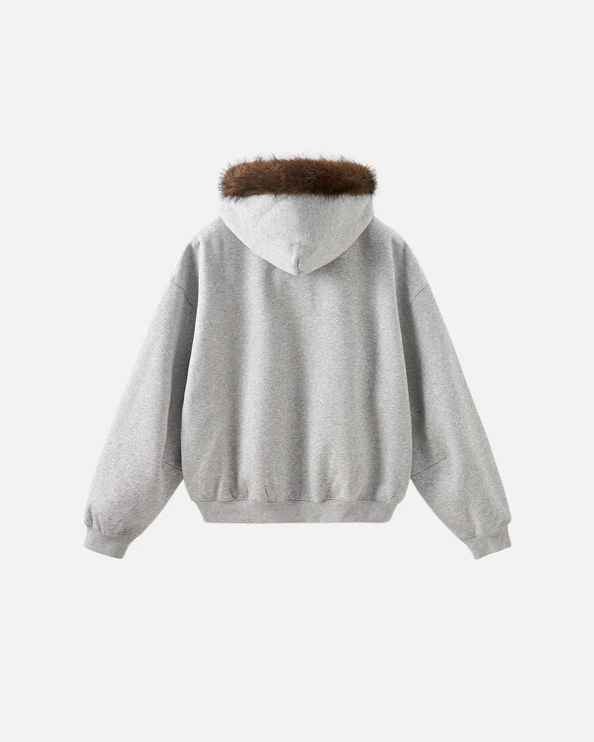 Faux Fur Collar Zip Up Hoodie Jacket  | Inflation Streetwear