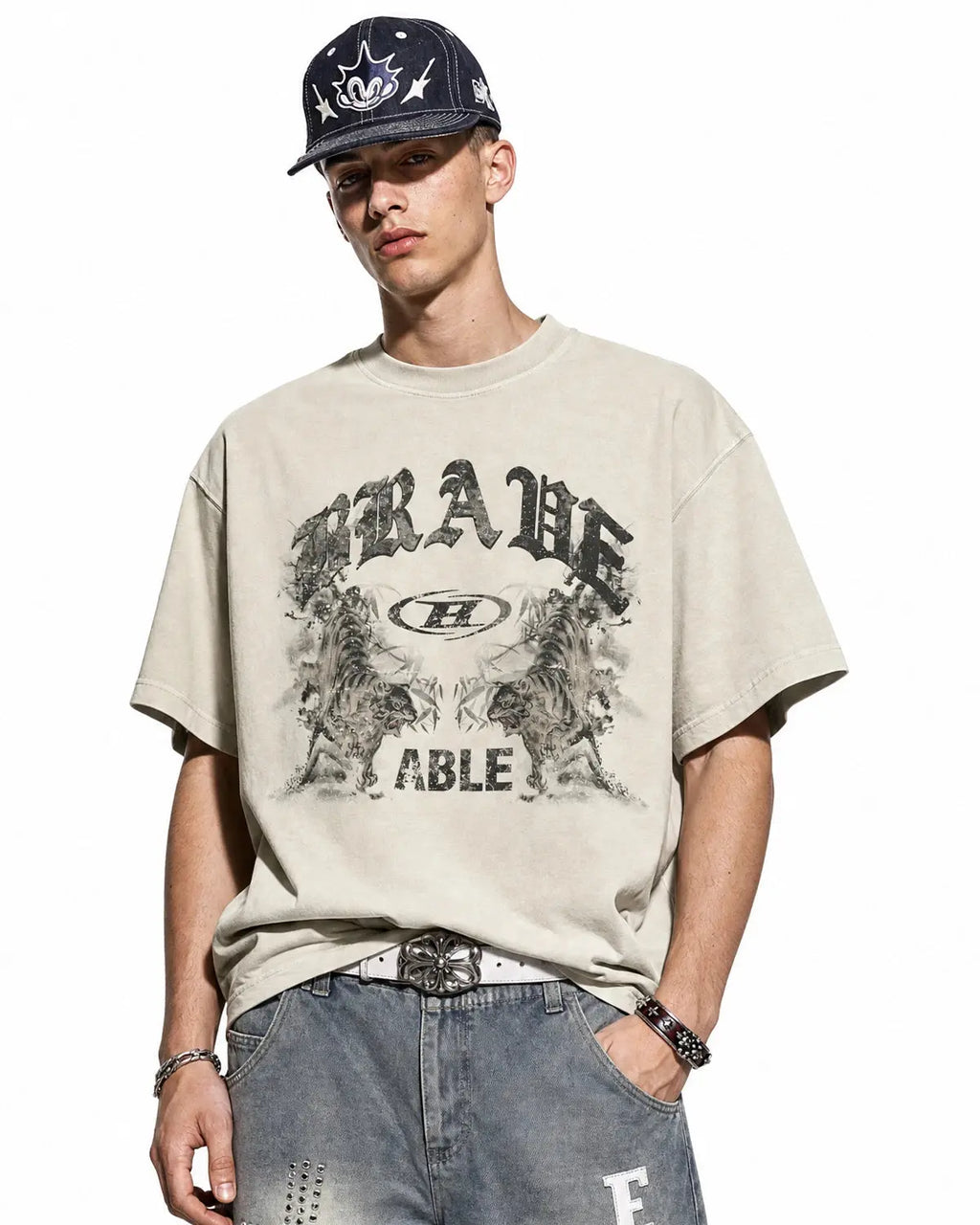 Graphic Washed Vintage Oversized T-Shirt | Inflation Streetwear