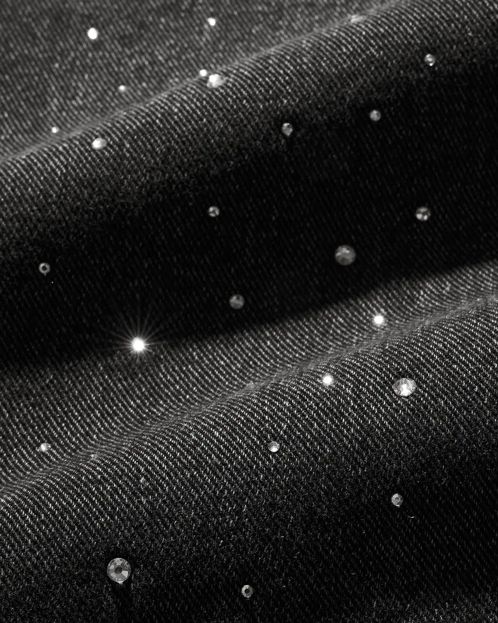 Rhinestone Wavy Baggy Jeans I Inflation Streetwear