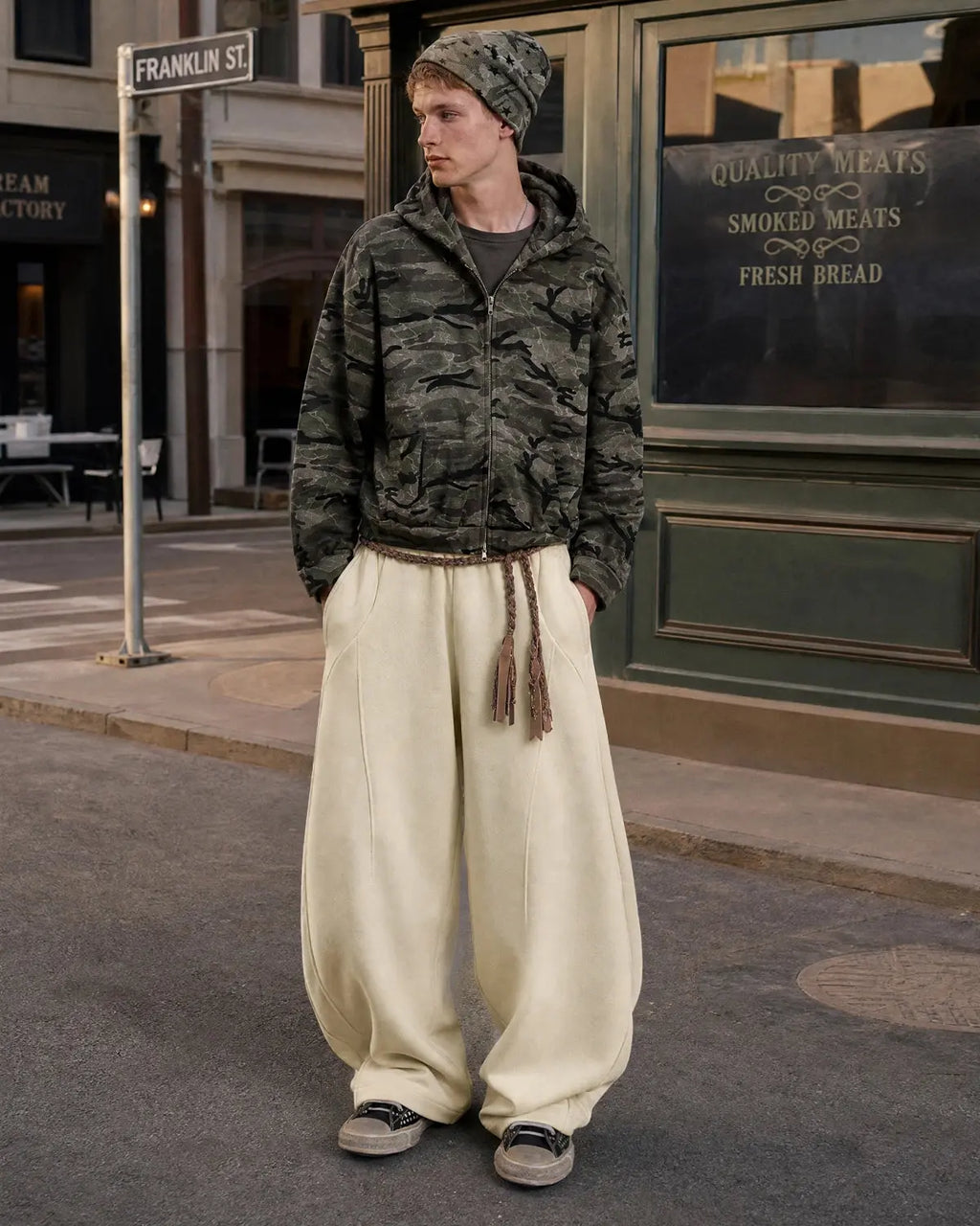 Deconstructed Wide Leg Sweatpants | Inflation Streetwear
