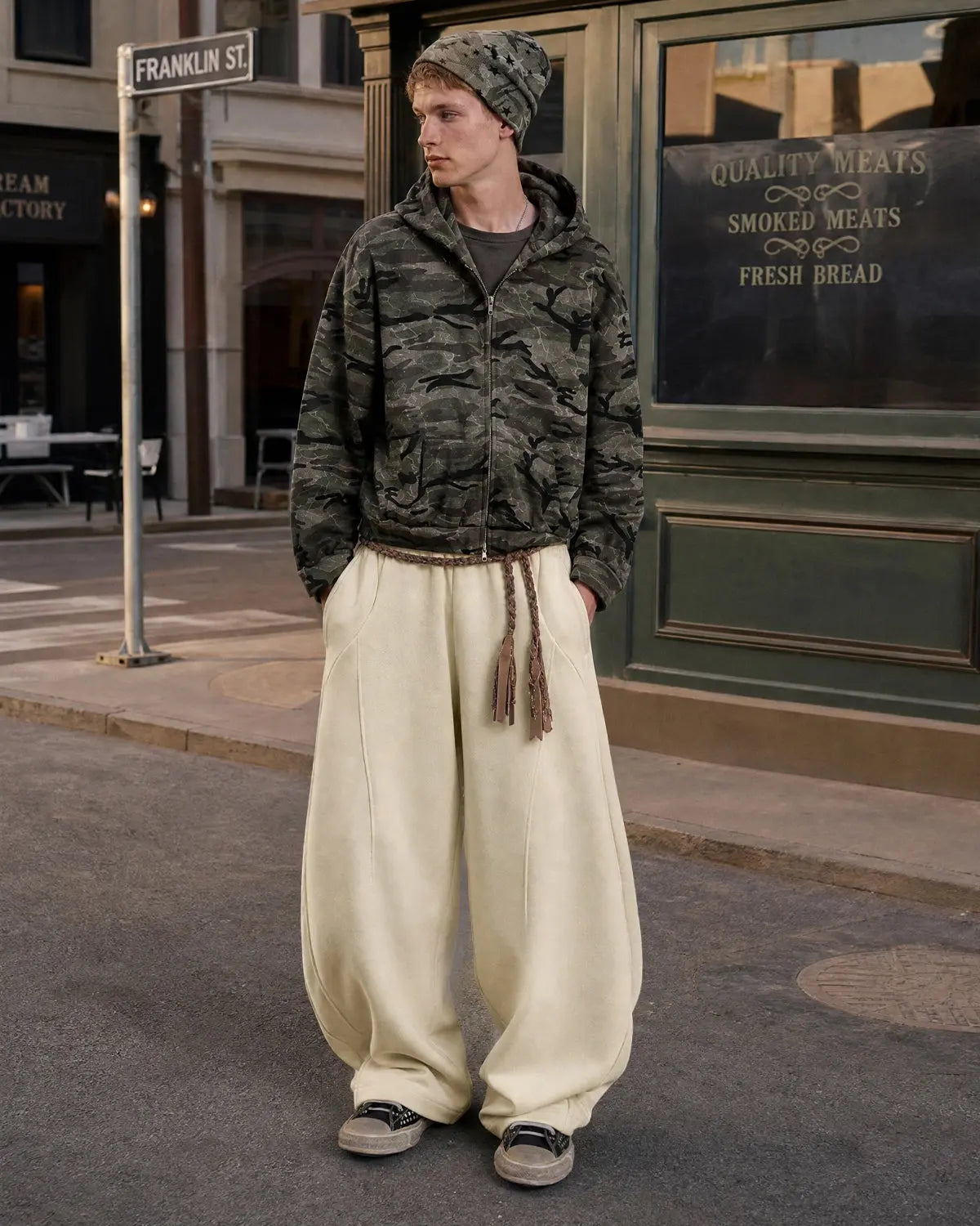 Deconstructed Wide Leg Sweatpants | Inflation Streetwear