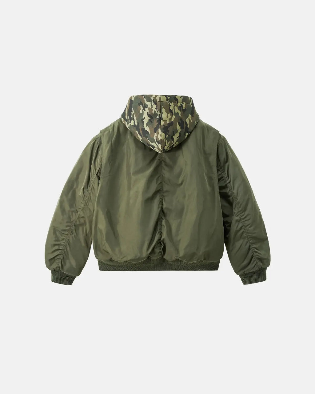 Detachable Layered Camo Bomber Jacket | Inflation Streetwear