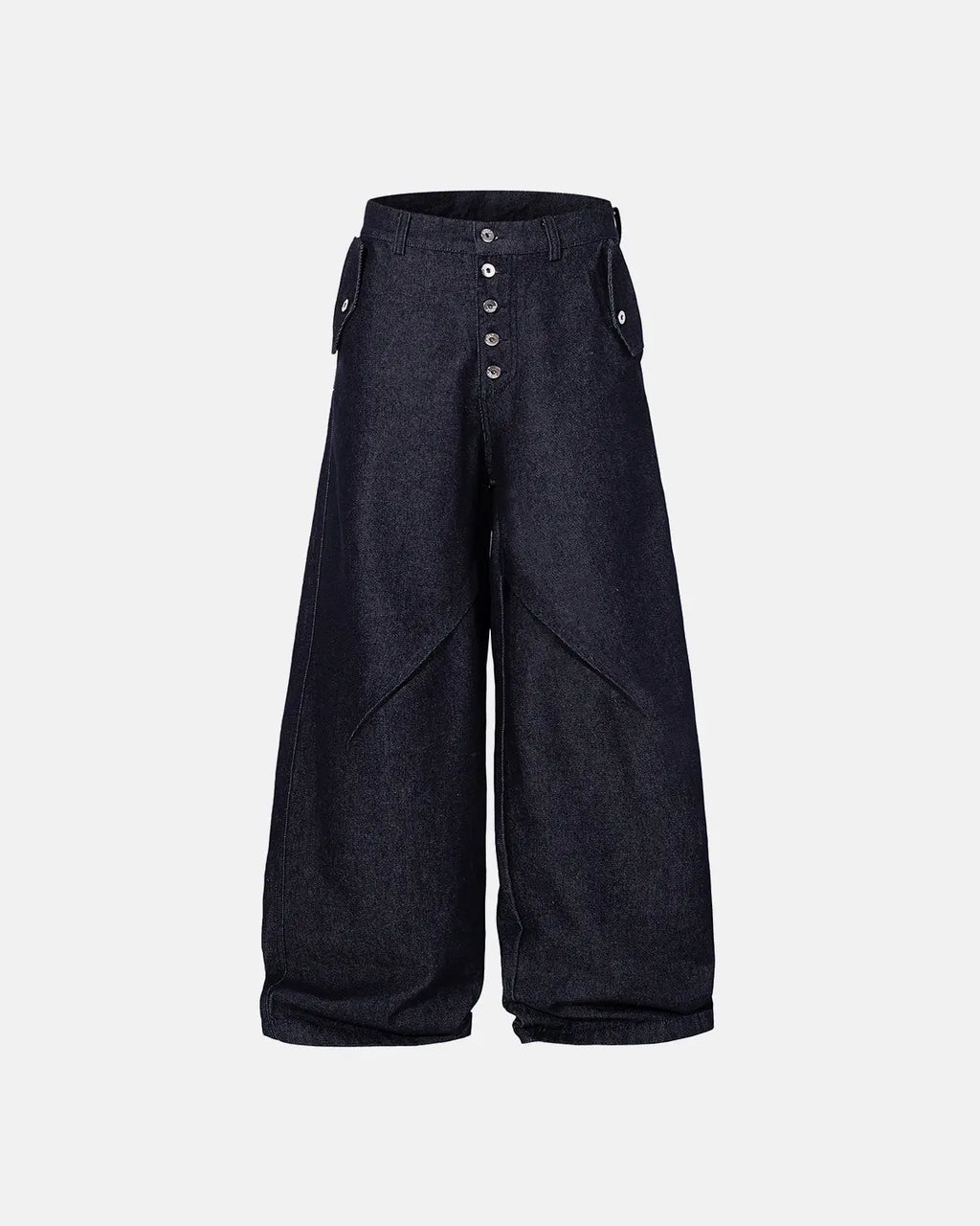 Buttons Up Raw Blue Baggy Jeans | Inflation Streetwear