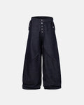 Buttons Up Raw Blue Baggy Jeans | Inflation Streetwear