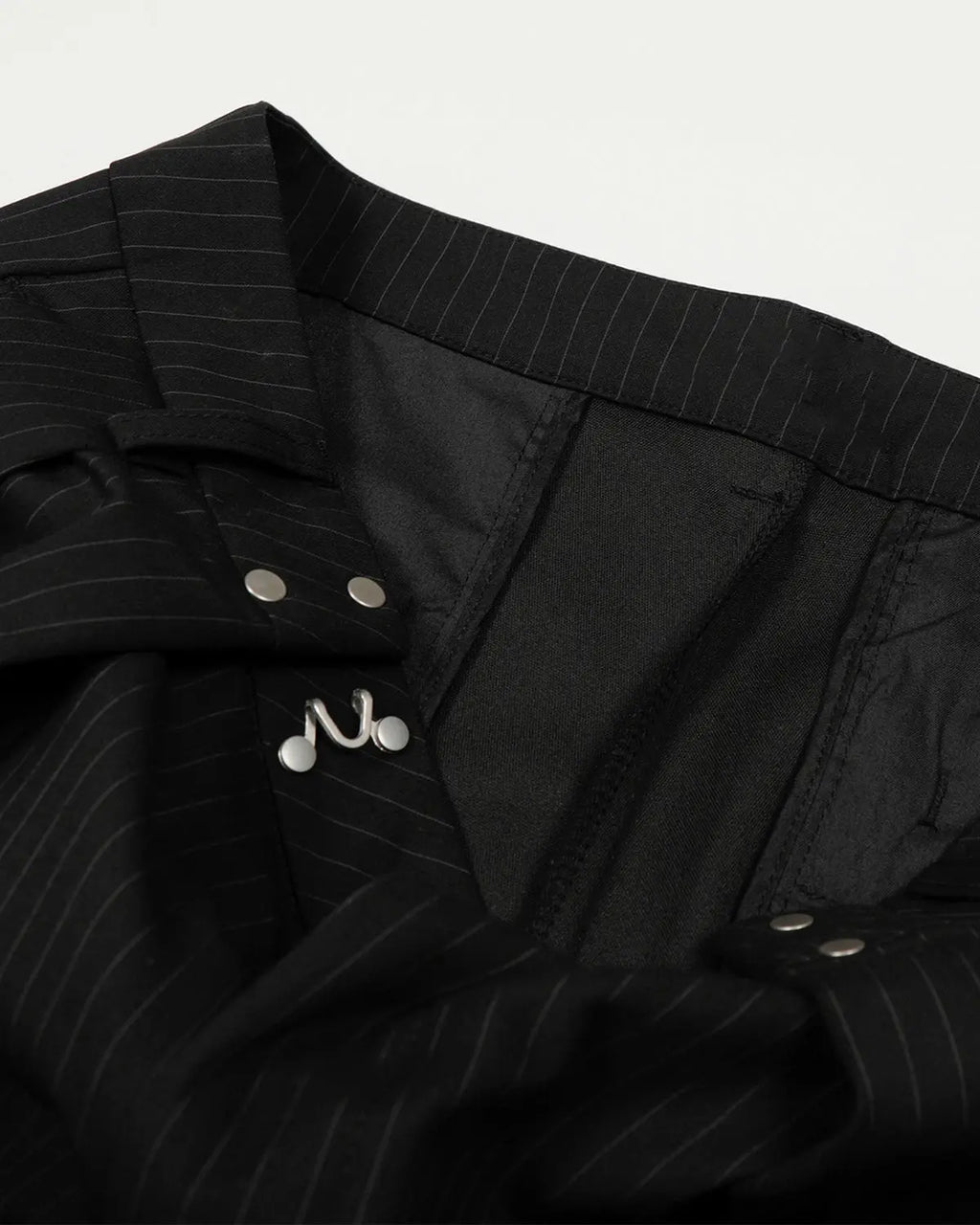 Black Striped Barrel Suit Pant | INFLATION Streetwear