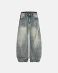 Washed  Bamboo Weave Baggy Bootcut Jeans | Inflation Streetwear