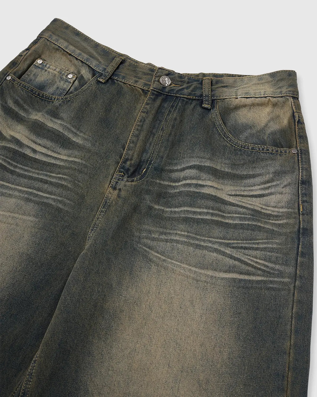INFLATION Streetwear Washed Loose-fit Denim Pants