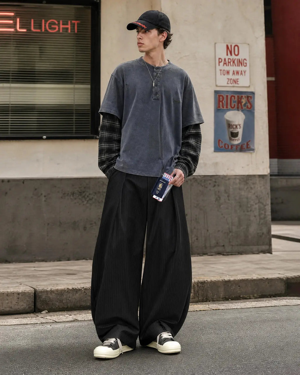 Black Striped Barrel Suit Pant | INFLATION Streetwear