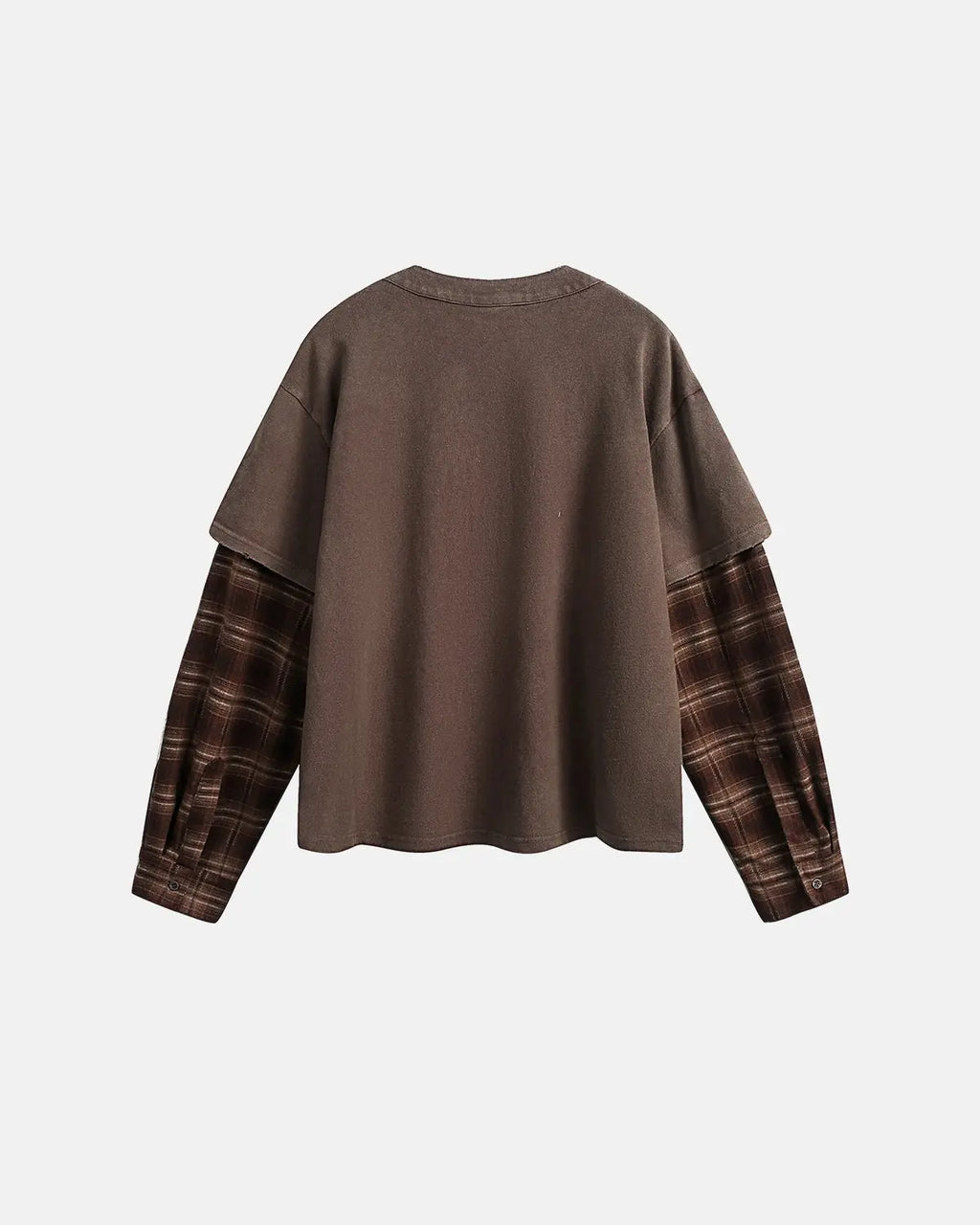 Distressed Plaid Layered Long Sleeve Tees | Inflation Streetwear