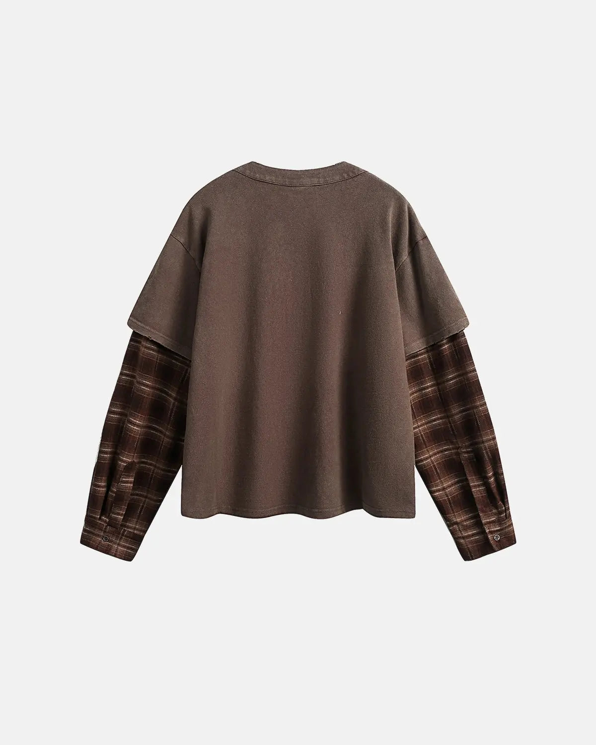 Distressed Plaid Layered Long Sleeve Tees | Inflation Streetwear