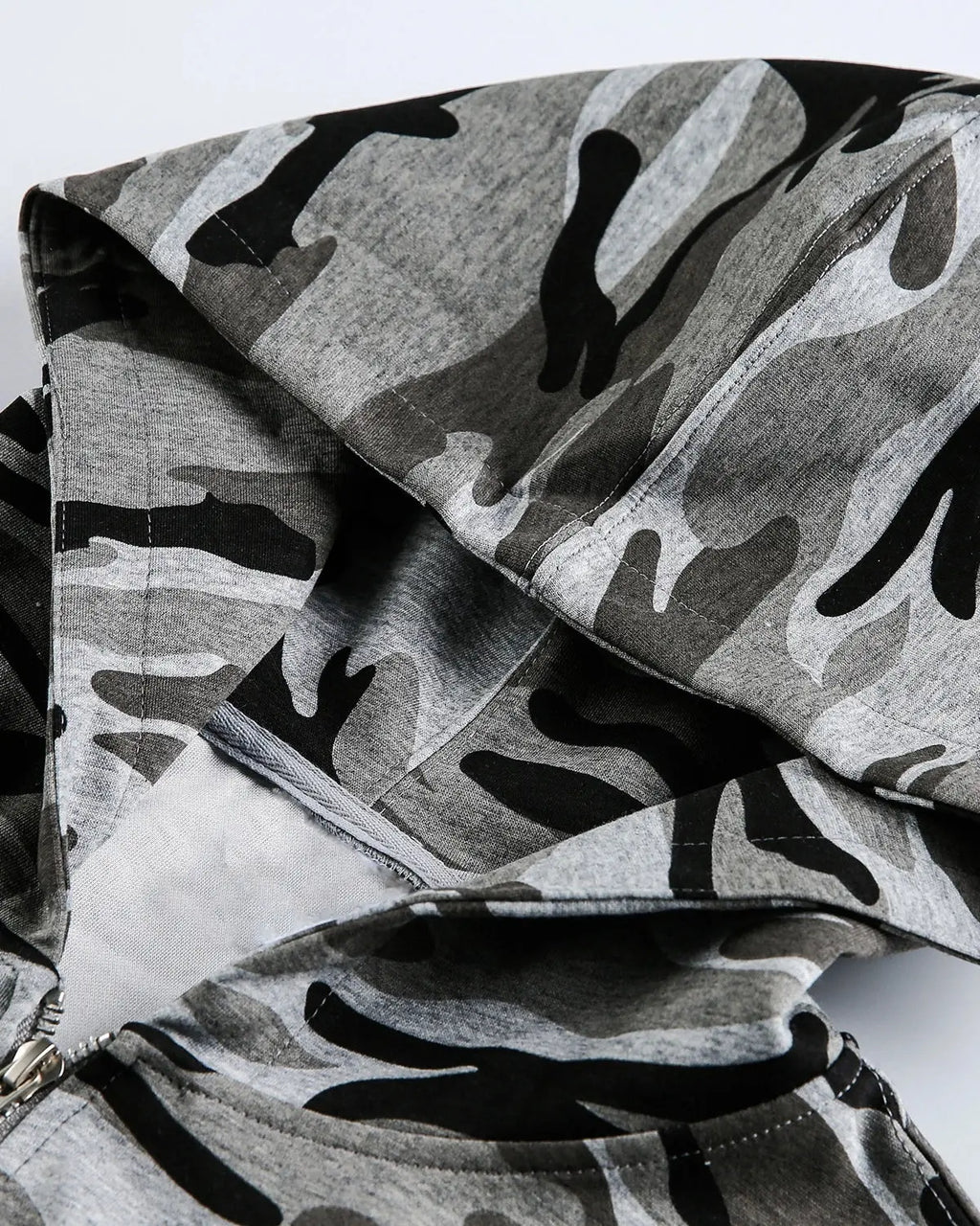 Cropped Camouflage Zip Up Hoodie | Inflation Streetwear