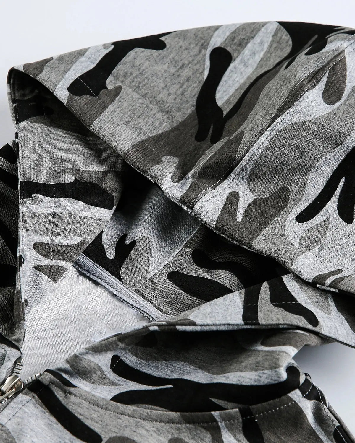 Cropped Camouflage Zip Up Hoodie | Inflation Streetwear