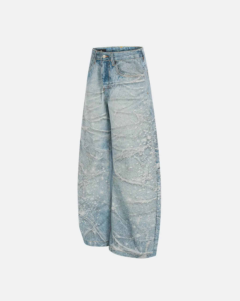 Rhinestone Lightning Baggy Barrel Jeans | Inflation Streetwear